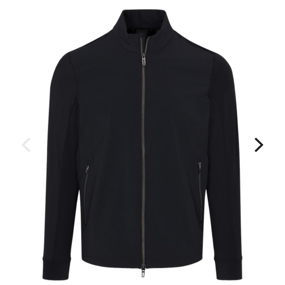 Black Bomber Jacket with Stand-Up Collar and Fitted Silhouette - Picture 1 of 1